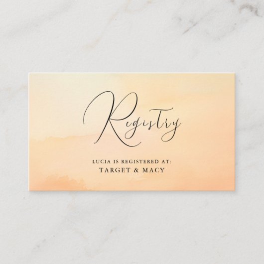 水の色ドリーミークラウド9ブライダルシャワーレジストリ エンクロージャーカード (正面)