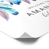 水の色ドリームキャッチャー赤ちゃんシャワー歓迎サイン ポスター (角)