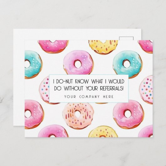 水の色ドーナッ実在ト不動産の紹介ありがとう ポストカード (正面/裏面)