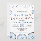 水の色ドーナツベビー散水シャワー 招待状 (正面)