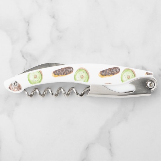 水の色ドーナツ手色彩の鮮やか半期模様 ソムリエナイフ (裏面)