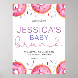 水の色ドーナツ赤ちゃんの女の子ブランチ ポスター