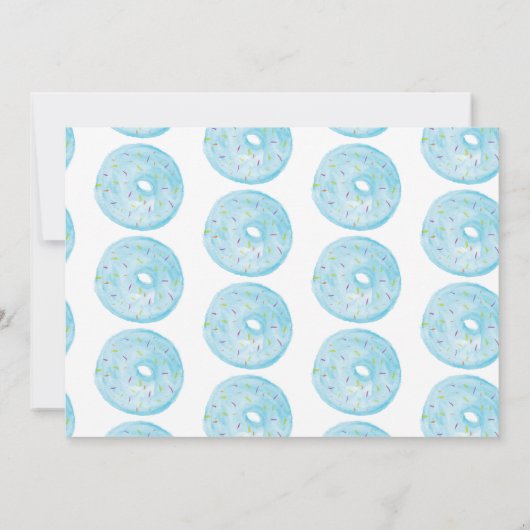 水の色ドーナツ赤ちゃんシャワー甘い 招待状 (裏面)