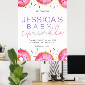 水の色ドーナツ赤ちゃん女の子の散水シャワー ポスター (ホームオフィス)