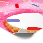 水の色ドーナツ赤ちゃん女の子の散水シャワー ポスター (角)