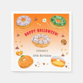 水の色ドーナツ – おいしいハロウィンキャンディありがとう スタンダードカクテルナプキン (正面)