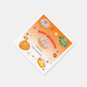 水の色ドーナツ – おいしいハロウィンキャンディありがとう スタンダードカクテルナプキン (角)