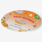 水の色ドーナツ – おいしいハロウィンキャンディありがとう ペーパープレート (アングル)