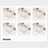 水の色ニュートラルカラークリスマスツリー スクエアシール (シート)