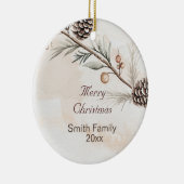 水の色ニュートラルカラークリスマスツリー セラミックオーナメント (右)