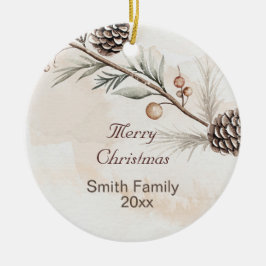 水の色ニュートラルカラークリスマスツリー セラミックオーナメント