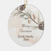 水の色ニュートラルカラークリスマスツリー セラミックオーナメント (左)