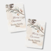 水の色ニュートラルカラークリスマスツリー バッジ (正面&裏面)