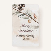 水の色ニュートラルカラークリスマスツリー バッジ (裏面)