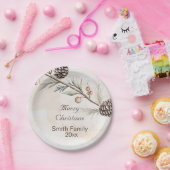 水の色ニュートラルカラークリスマスツリー ペーパープレート (パーティー)