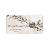 水の色ニュートラルカラークリスマスツリー ラベル (正面)