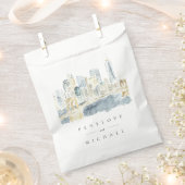 水の色ニューヨークシティスカイライン結婚の感謝 フェイバーバッグ (クリップ留めされた状態)