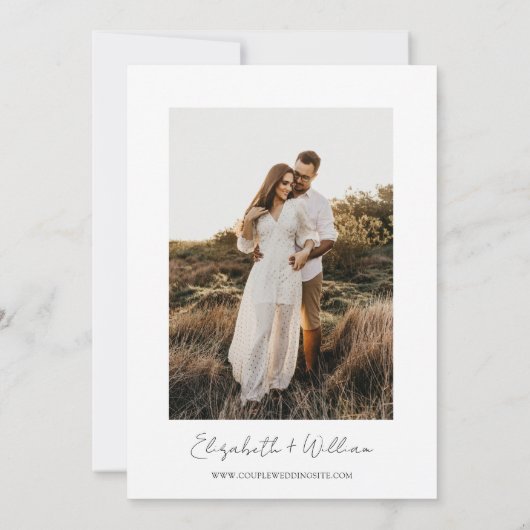 水の色ニューヨーク市スカイライン結婚の写真 招待状 (裏面)