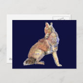 水の色ハウリングコヨーテ、動物、野生生物自然 ポストカード (正面/裏面)