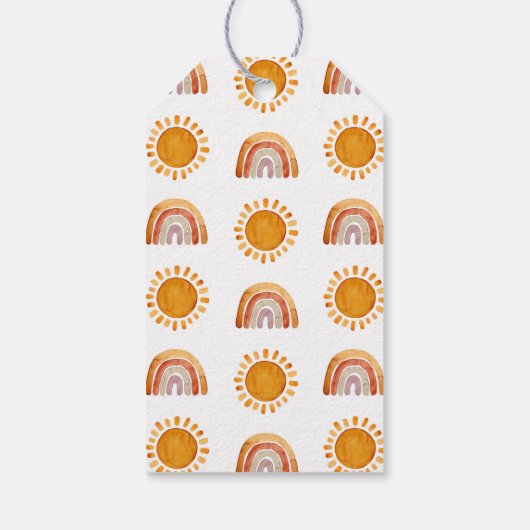 水の色ハッピーイエローサンありがとう赤ちゃんシャワー ギフトタグ (裏面)