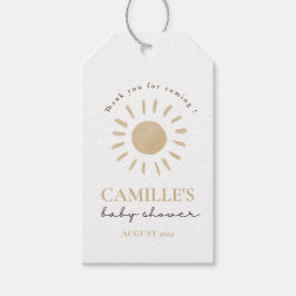 水の色ハッピーイエローサンありがとう赤ちゃんシャワー ギフトタグ