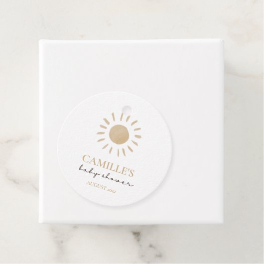 水の色ハッピーイエローサンありがとう赤ちゃんシャワー フェイバータグ (インサイチュ)