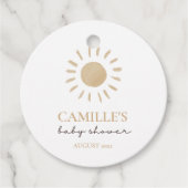 水の色ハッピーイエローサンありがとう赤ちゃんシャワー フェイバータグ (正面)