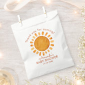 水の色ハッピーイエローサンありがとう赤ちゃんシャワー フェイバーバッグ (クリップ留めされた状態)