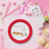 水の色ハッピーギリシャの復活祭パンとバニー ペーパープレート (パーティー)