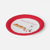 水の色ハッピーギリシャの復活祭パンとバニー ペーパープレート (アングル)