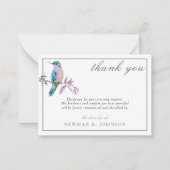 水の色ハミングバかわいらしードメモリアルありがとう ノートカード (正面)