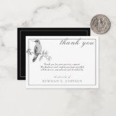 水の色ハミングバかわいらしードメモリアルありがとう ノートカード (正面/裏面インサイチュ)