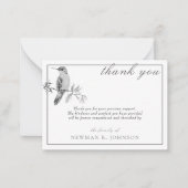 水の色ハミングバかわいらしードメモリアルありがとう ノートカード (正面)