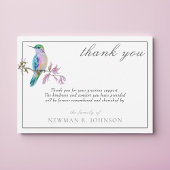 水の色ハミングバかわいらしードメモリアルありがとう ノートカード