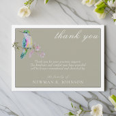 水の色ハミングバかわいらしードメモリアルありがとう ノートカード