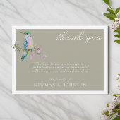 水の色ハミングバかわいらしードメモリアルありがとう ノートカード