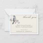 水の色ハミングバかわいらしードメモリアルありがとう ノートカード (正面)