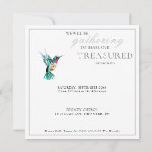 水の色ハミングバードお祝いの生活 招待状 (裏面)