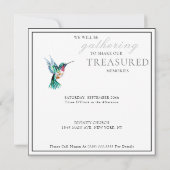 水の色ハミングバードお祝いの生活 招待状 (裏面)