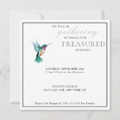 水の色ハミングバードお祝いの生活 招待状 (裏面)