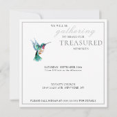 水の色ハミングバードお祝いの生活 招待状 (裏面)