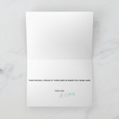 水の色ハミングバードとバルーンありがとう カード (内部)