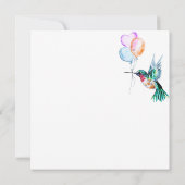 水の色ハミングバードとバルーン赤ちゃんシャワー 招待状 (裏面)