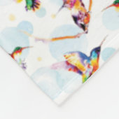 水の色ハミングバードデライト フリースブランケット (角)