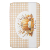 水の色ハローパンプキン、ハッピー秋オール、秋 バスマット (正面縦)