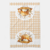 水の色ハローパンプキン、ハッピー秋Y'all キッチンタオル (縦)