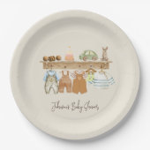 水の色ハローベビーボホ子供部屋ベビーシャワー ペーパープレート (正面)