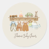 水の色ハローベビーボホ子供部屋ベビーシャワー ラウンドシール (正面)