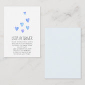 水の色ハート男の子シャワー表示シャワー エンクロージャーカード (正面/裏面)