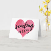 水の色ハート社会的距離ハグ カード (黄色い花)